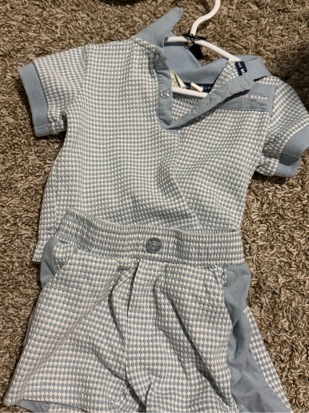 Ted Baker Light Blue and White Kids Matching Set